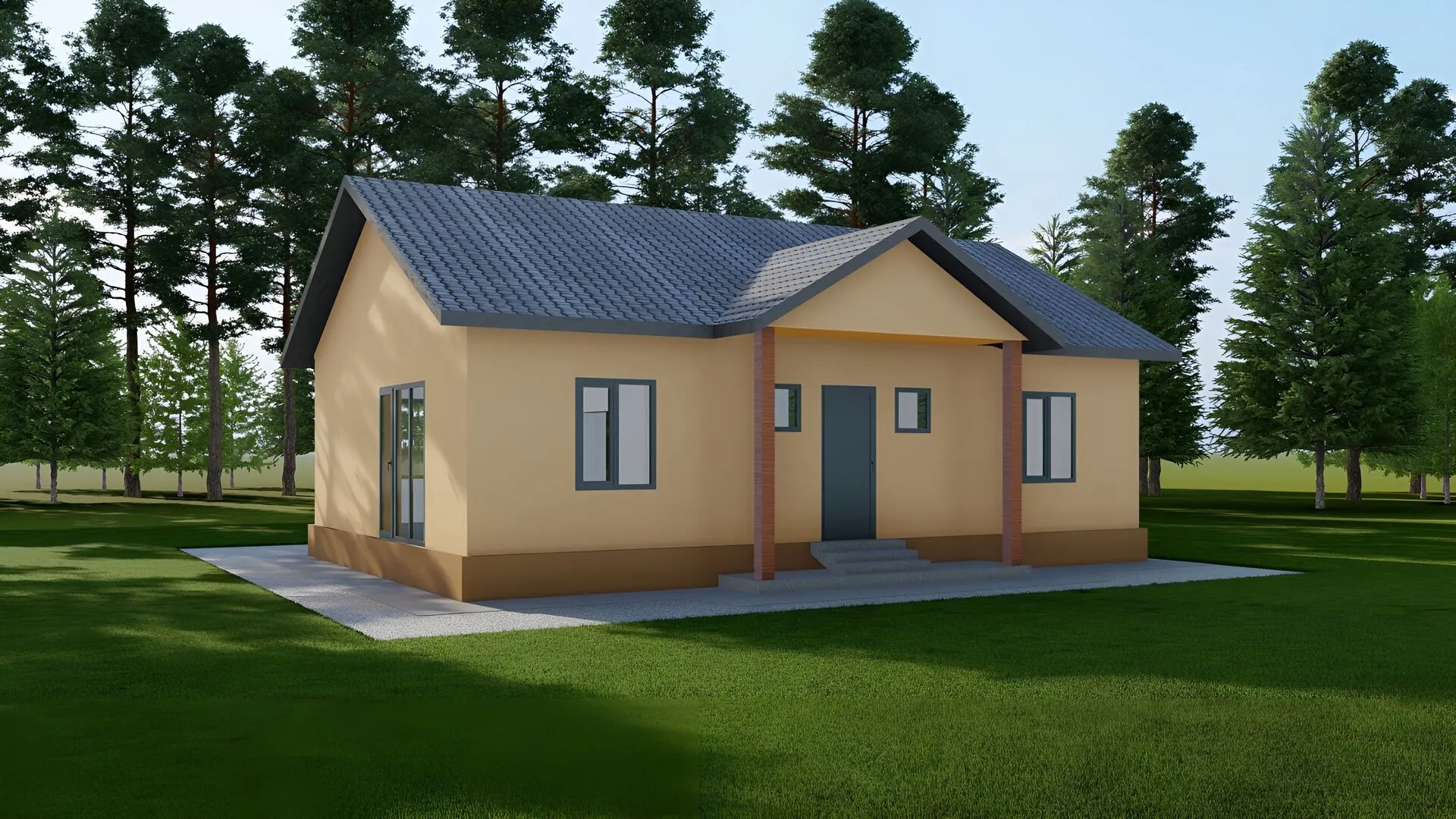 Быстровозводимый капитальный одноэтажный дом из арболита