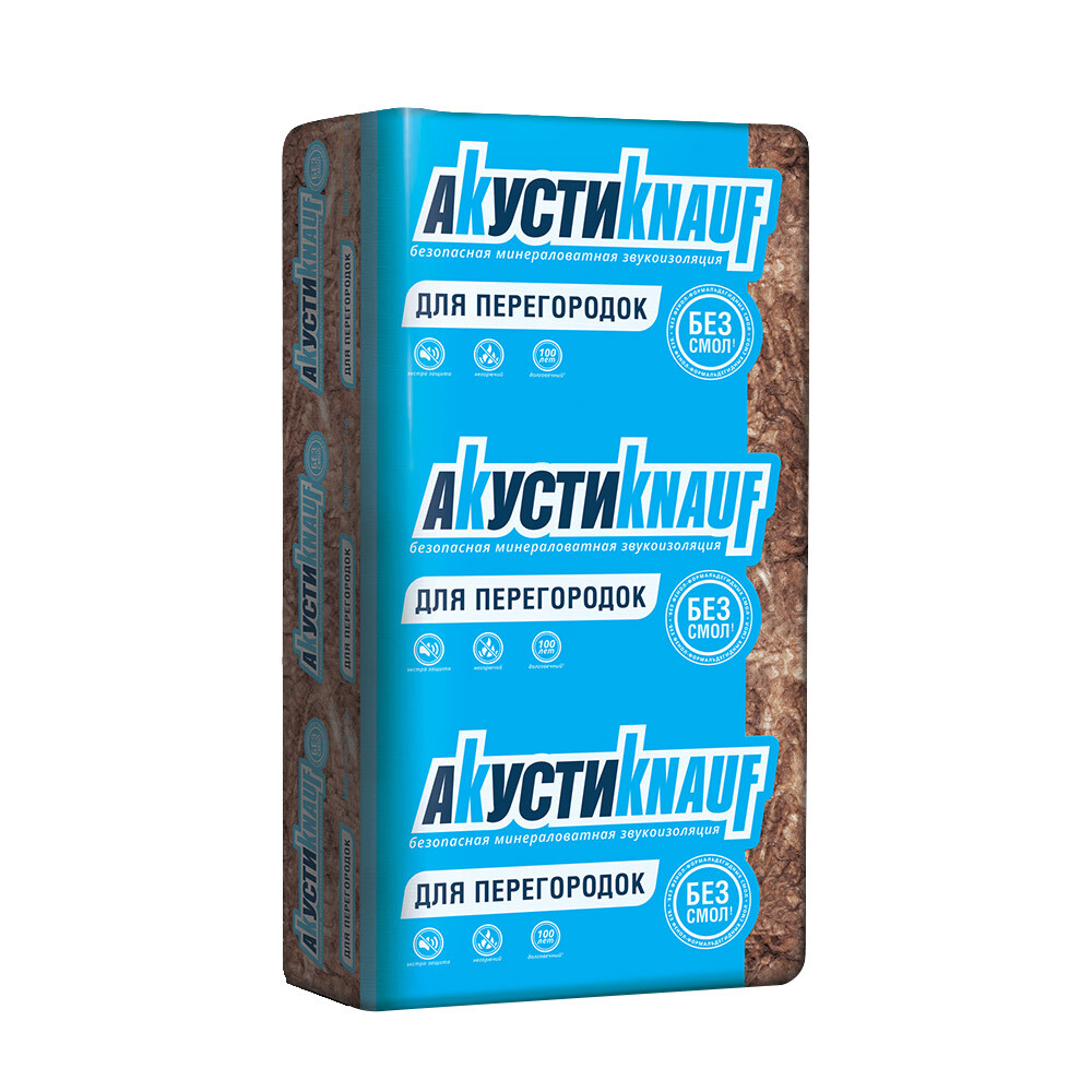 Шумоизоляция АкустиKnauf Плита 100х610х1230 мм 6 кв.м