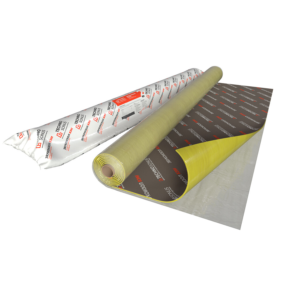 Мембрана звукоизоляционная Звукоизол ВЭМ СМК 4х1200х2500 мм 3 кв.м самоклеящаяся