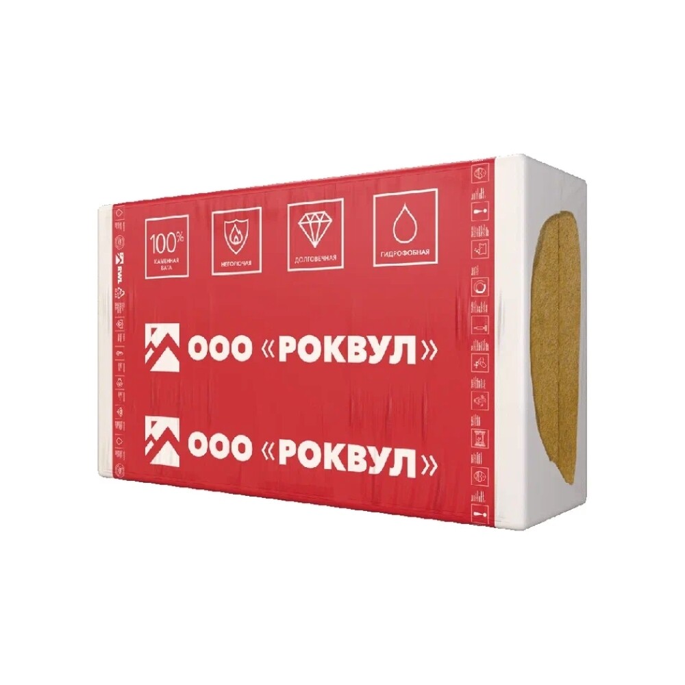Утеплитель Роквул Фасад Баттс Д Оптима 160х600х1200 мм 1,44 кв.м.