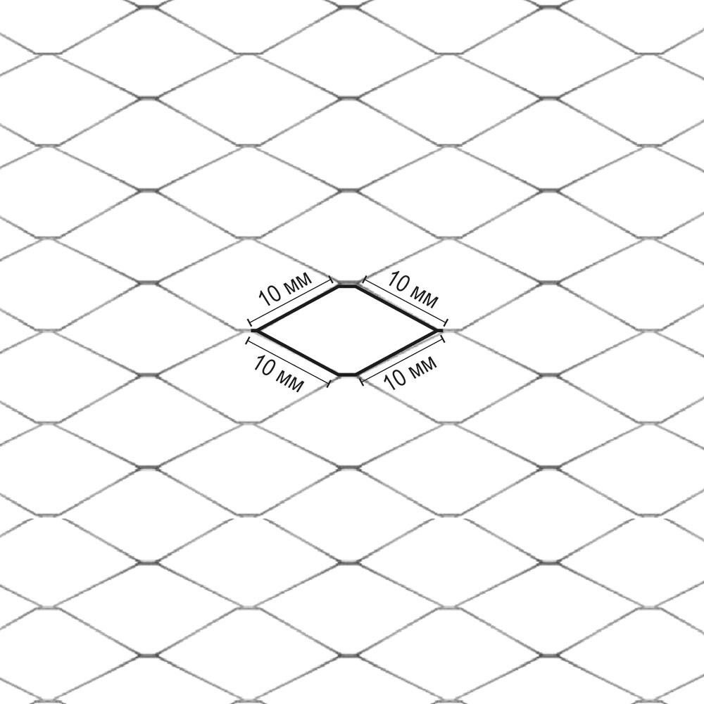 Сетка штукатурная ЦПВС оцинкованная 10х10 мм 1х10 м рулон