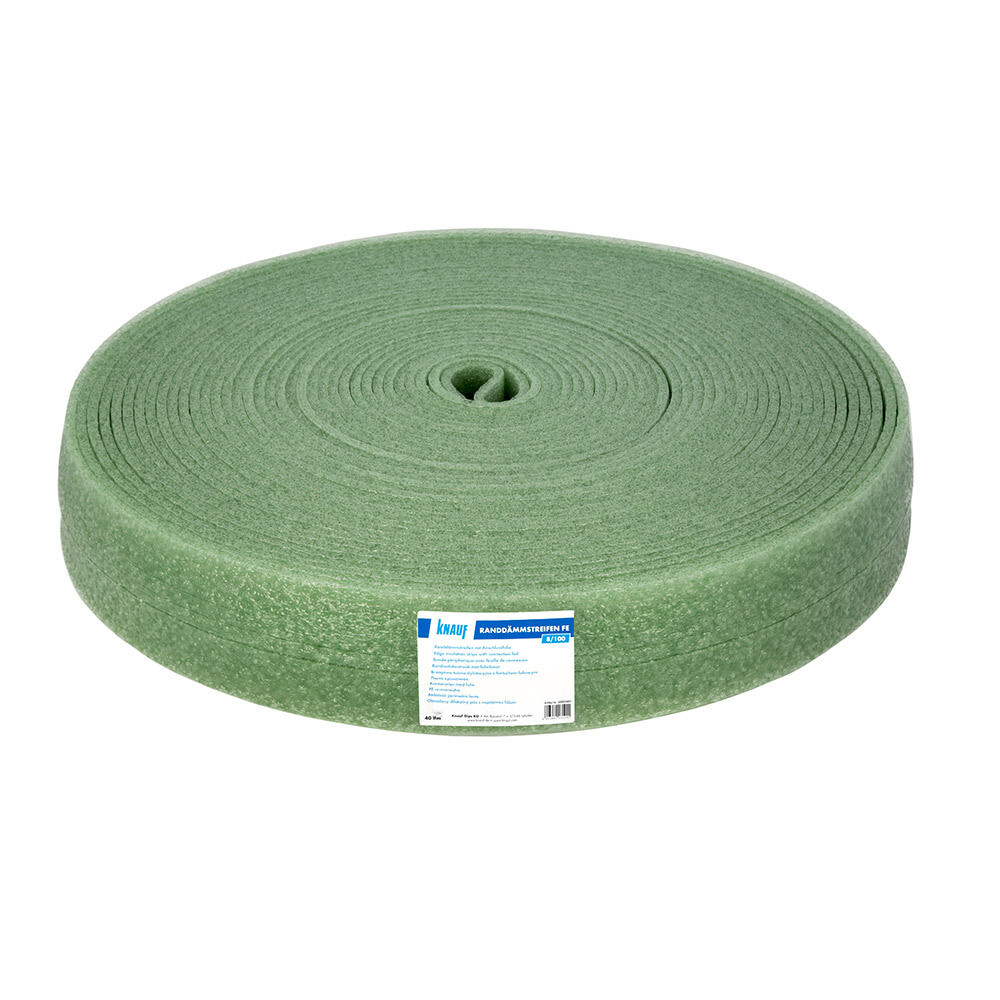 Лента демпферная кромочная для полов Knauf FE с фартуком 8х100 мм 40 м