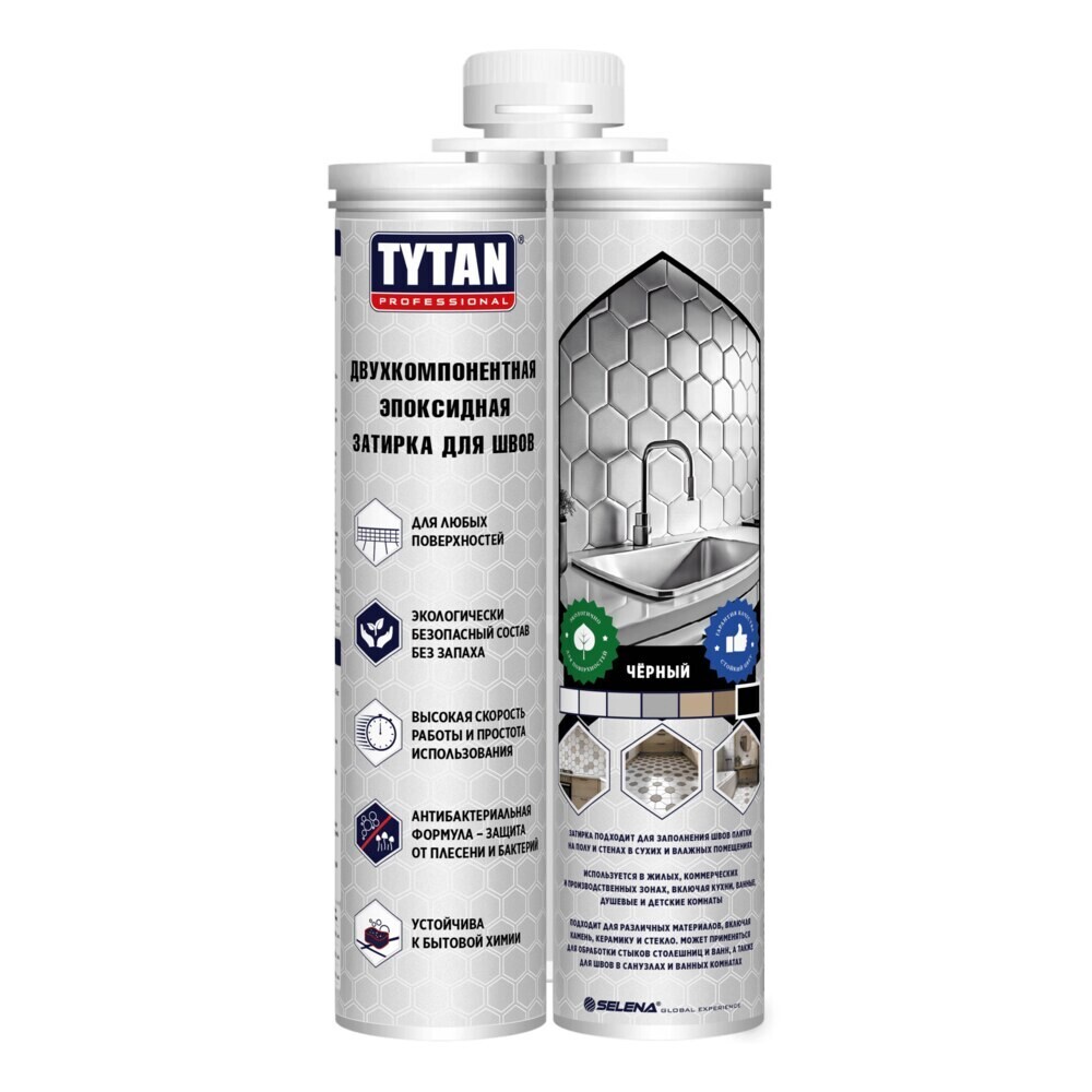Герметик эпоксидный для швов Tytan Professional двухкомпонентный черный 400 мл