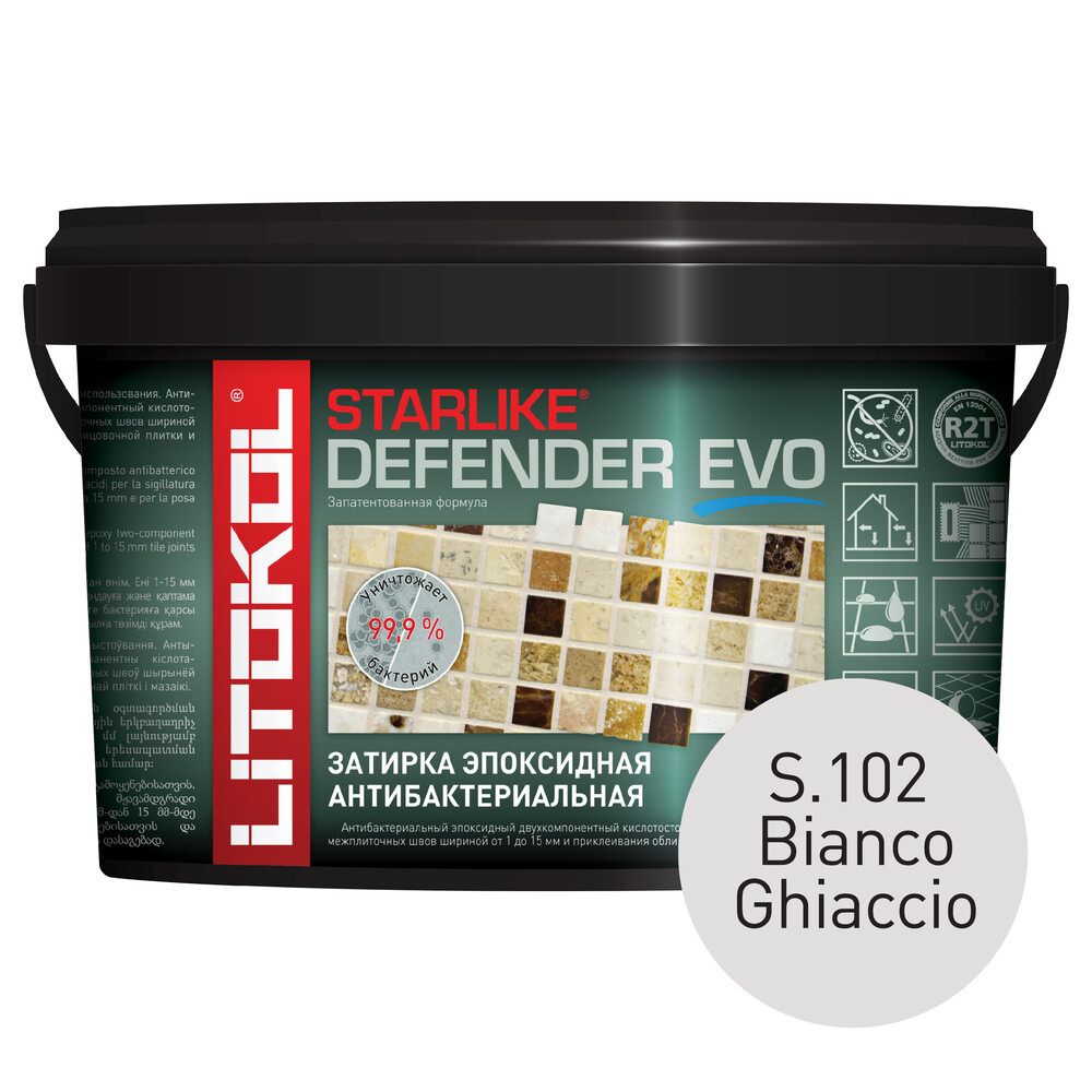 Затирка эпоксидная Litokol Starlike Defender Evo s.102 белый лед 1 кг
