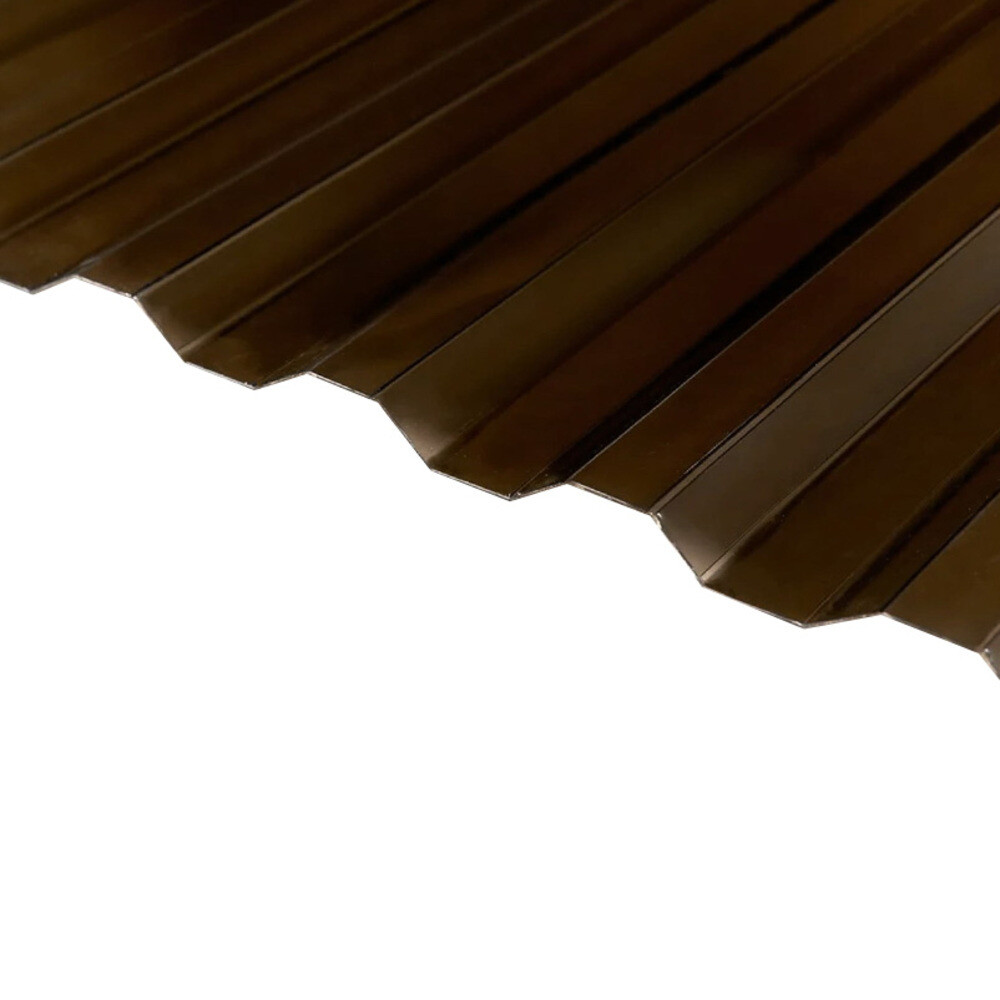 Поликарбонат монолитный профилированный Кинпласт 1,3 мм 1,05х2 м серая бронза