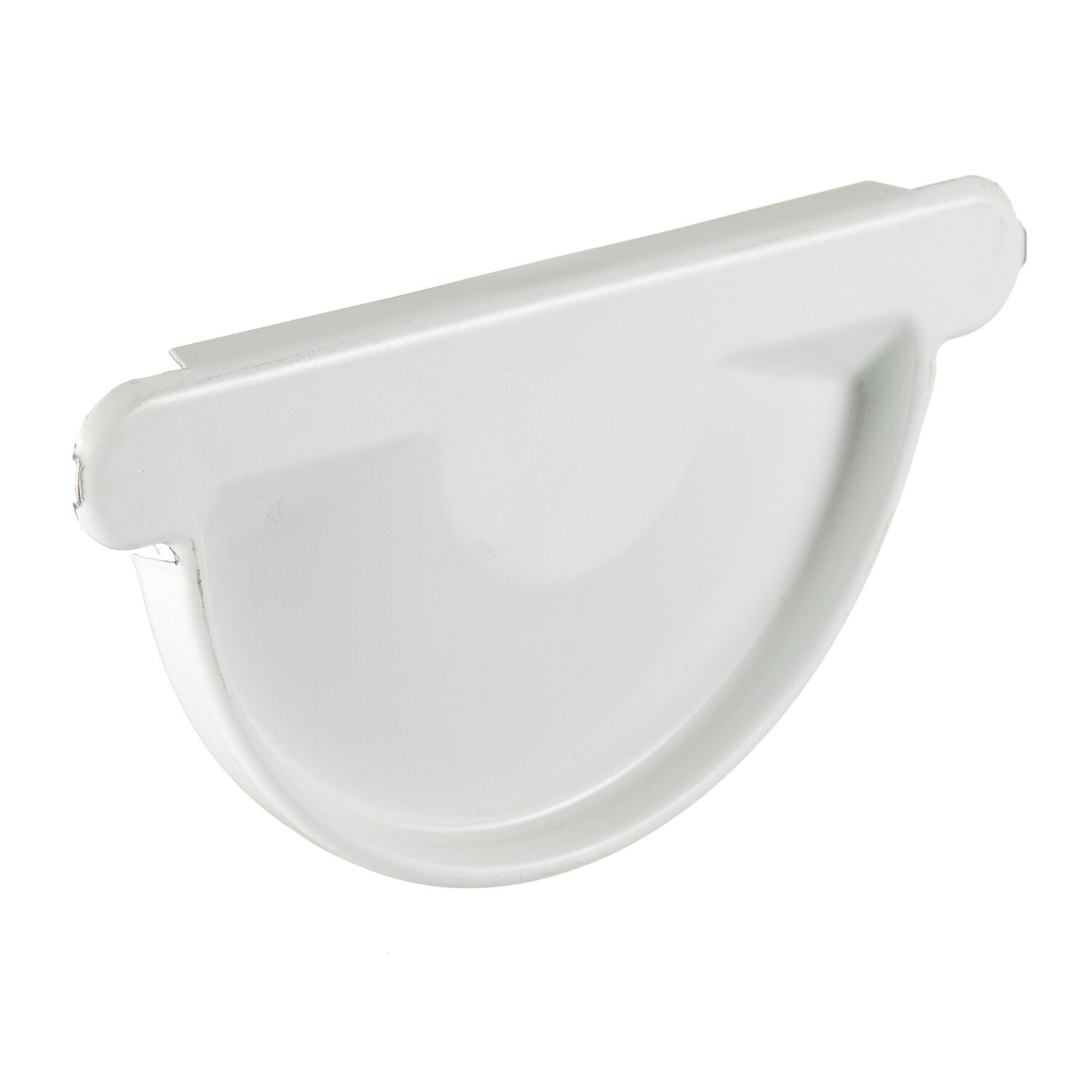 Заглушка желоба Grand Line металлическая d125 мм белая RAL 9003