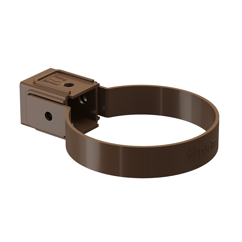 Хомут трубы пластиковый d80 мм Docke Standard светло-коричневый RAL 8017