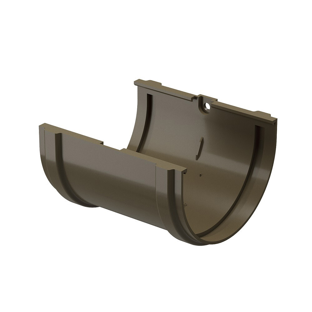 Соединение желоба Docke Premium пластиковое d120 мм каштан RAL 8017