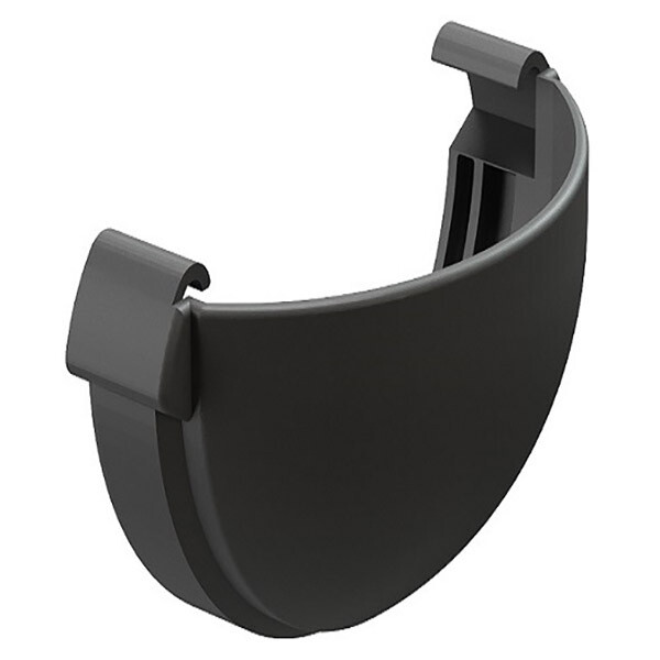 Заглушка желоба Docke Lux пластиковая d140 мм графитовый серый RAL 7024