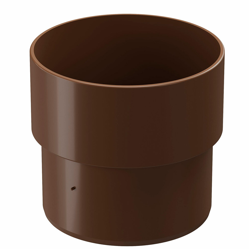 Муфта водосточной трубы пластиковая d80 мм Docke Standard светло-коричневая RAL 8017