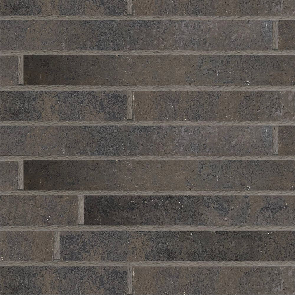 Клинкерная плитка для фасада Terramatic Forta Brown Riegel DK 2301-2R (10 шт.= 0,16 кв.м) коричневая с черным декором 390х40х14 мм