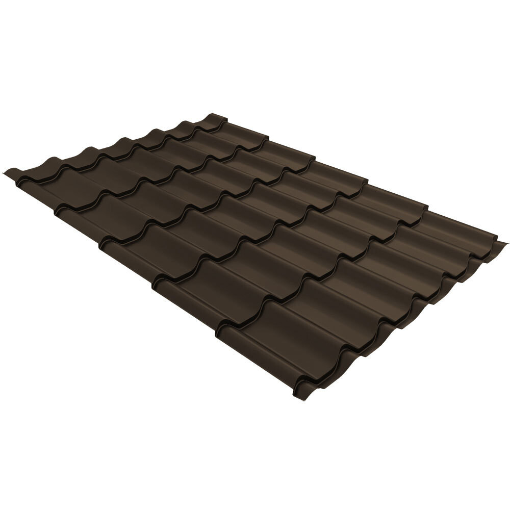 Металлочерепица 1,18х1,15 мм 0,5 Grand Line Классик темно-коричневый RR 32 satin