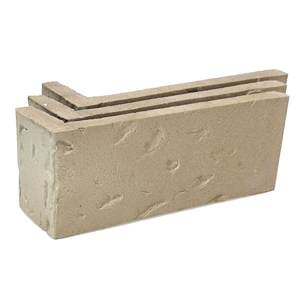 Клинкерная плитка для фасада угловая Terramatic Moon Grey AC Y 8404 Y (8 шт.= 0,14 кв.м) cерая с белым оттенком 185х60х71х14 мм