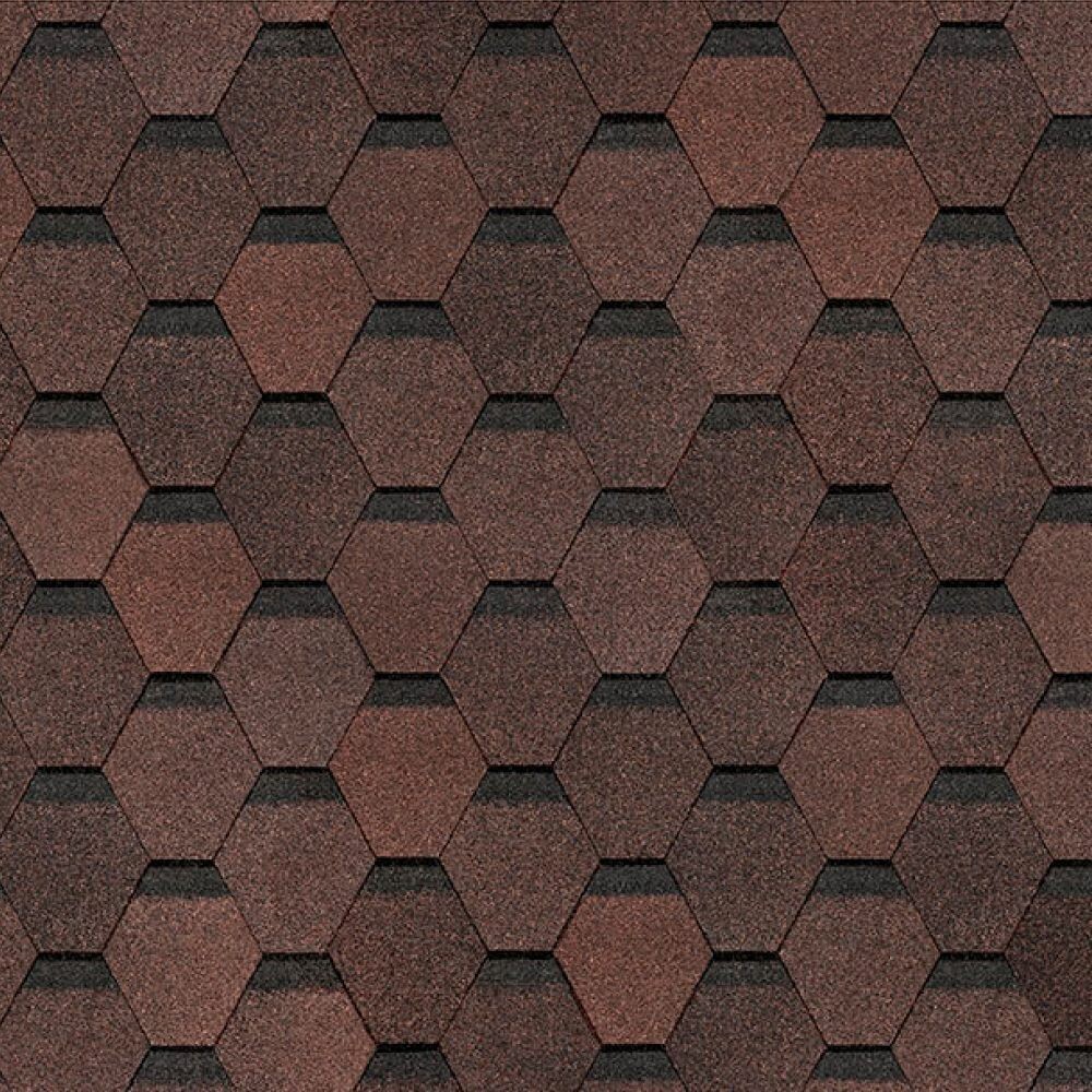 Черепица гибкая Docke Eurasia Шестигранник коричневая 3 кв.м
