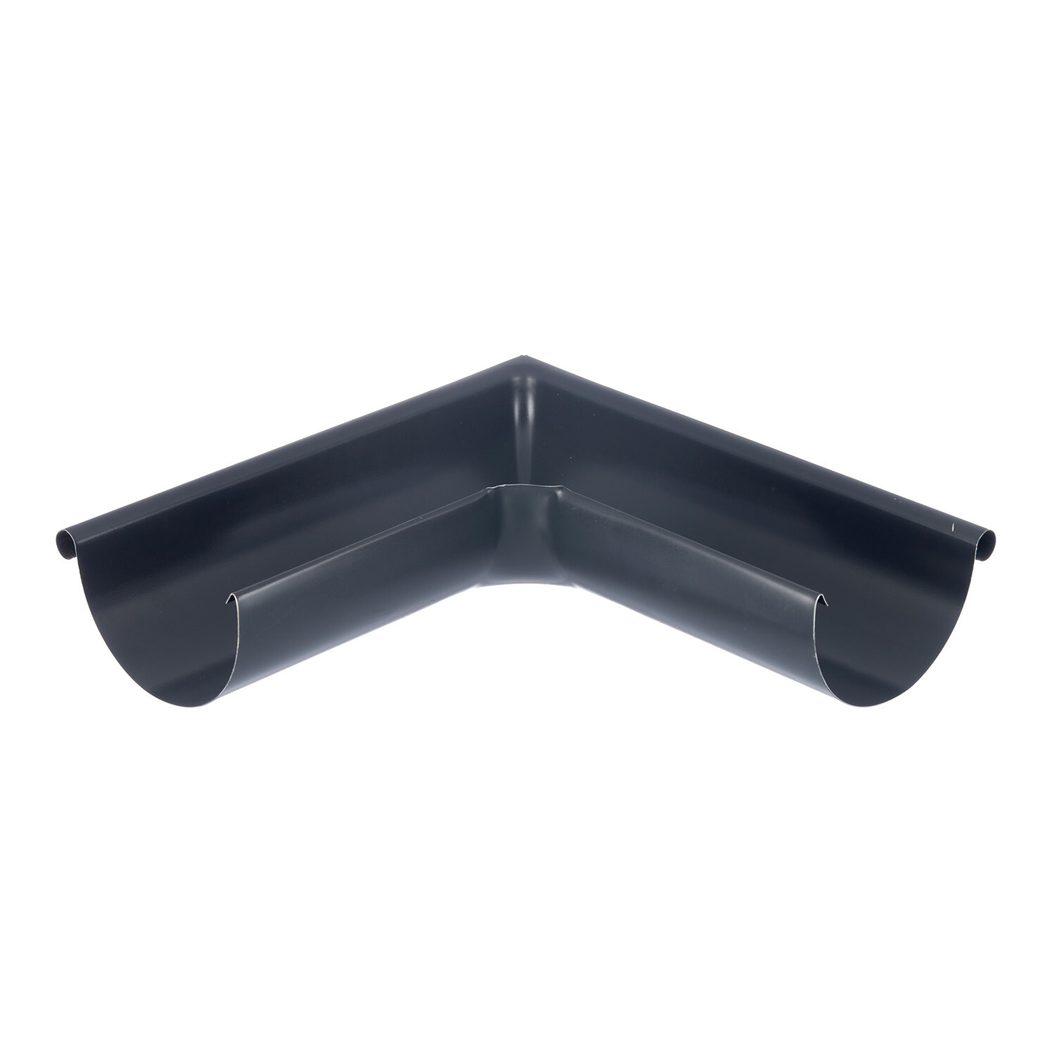 Угол желоба Grand Line металлический внешний d125 мм 90° графитовый серый RAL 7024