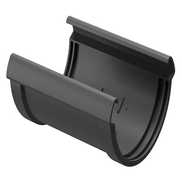 Соединение желоба Docke Lux пластиковое d140 мм графитовый серый RAL 7024