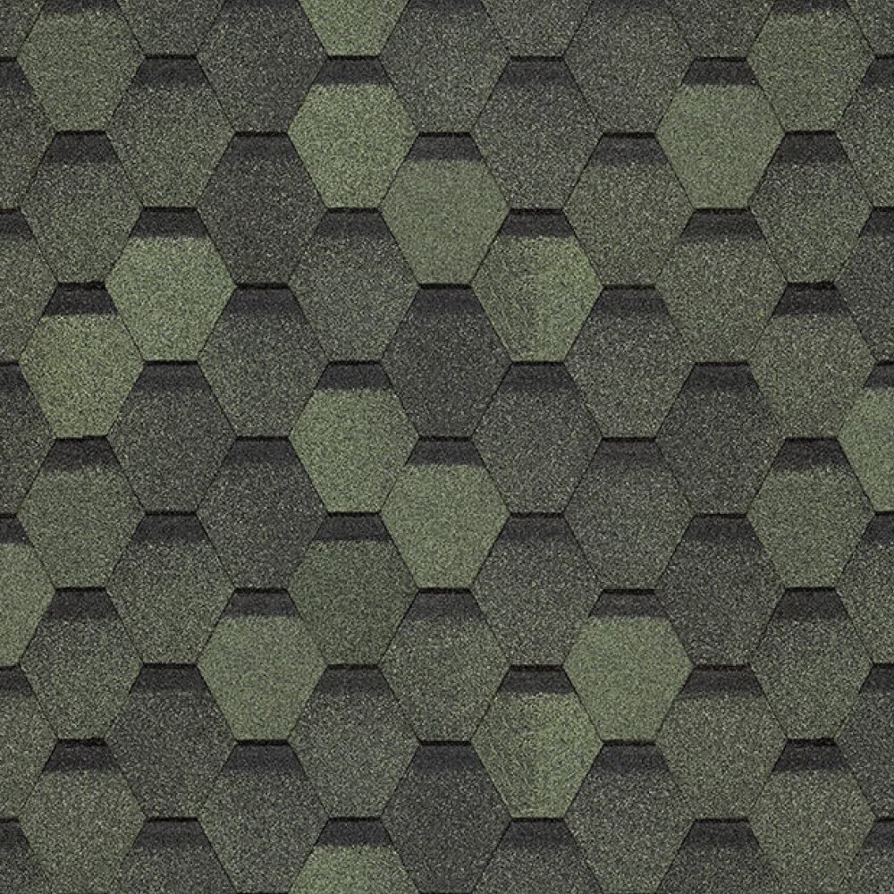 Черепица гибкая Docke Eurasia Шестигранник зеленая 3 кв.м