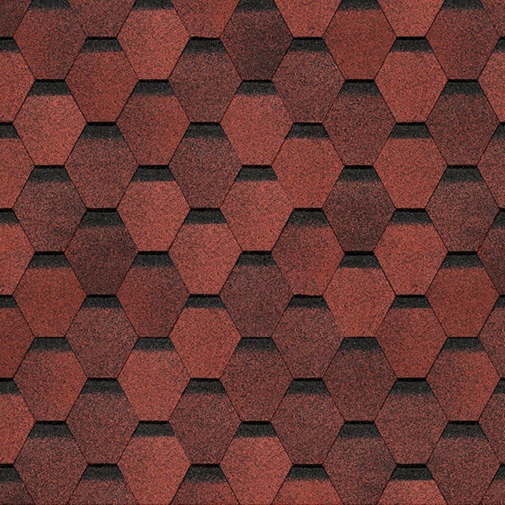 Черепица гибкая Docke Eurasia Шестигранник красная 3 кв.м