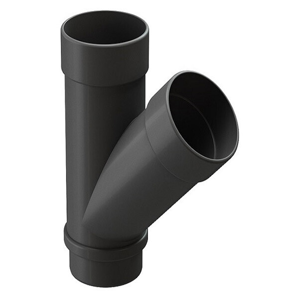 Тройник трубы Docke Lux пластиковый d100 мм 45° графитовый серый RAL 7024