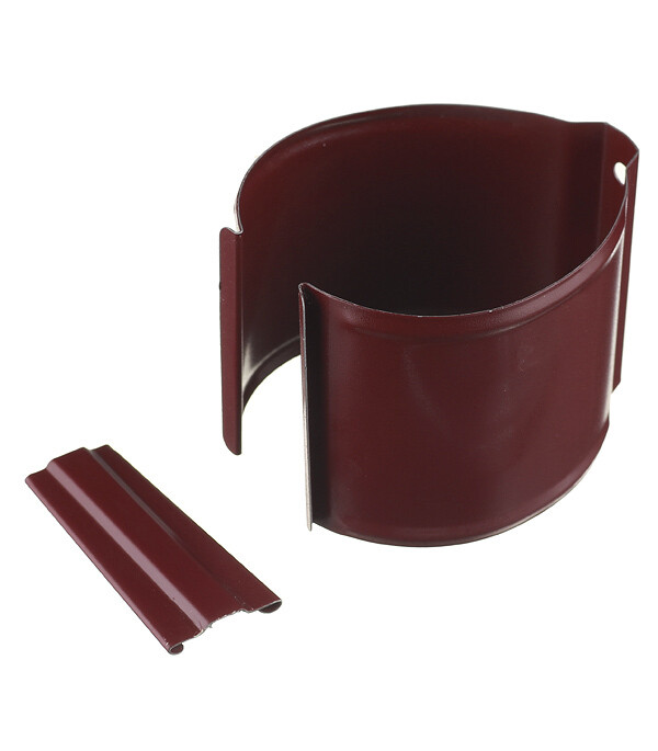 Кронштейн хомут труб Grand Line металлический на кирпичную стену d90 мм красное вино RAL 3005 с крепежом