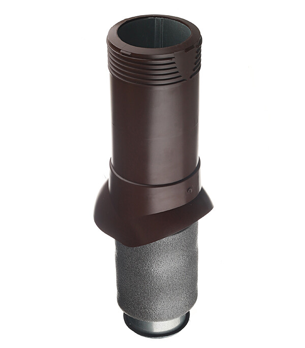 Вентиляционный выход Поливент изолированный d125х160 мм коричневый RAL 8017