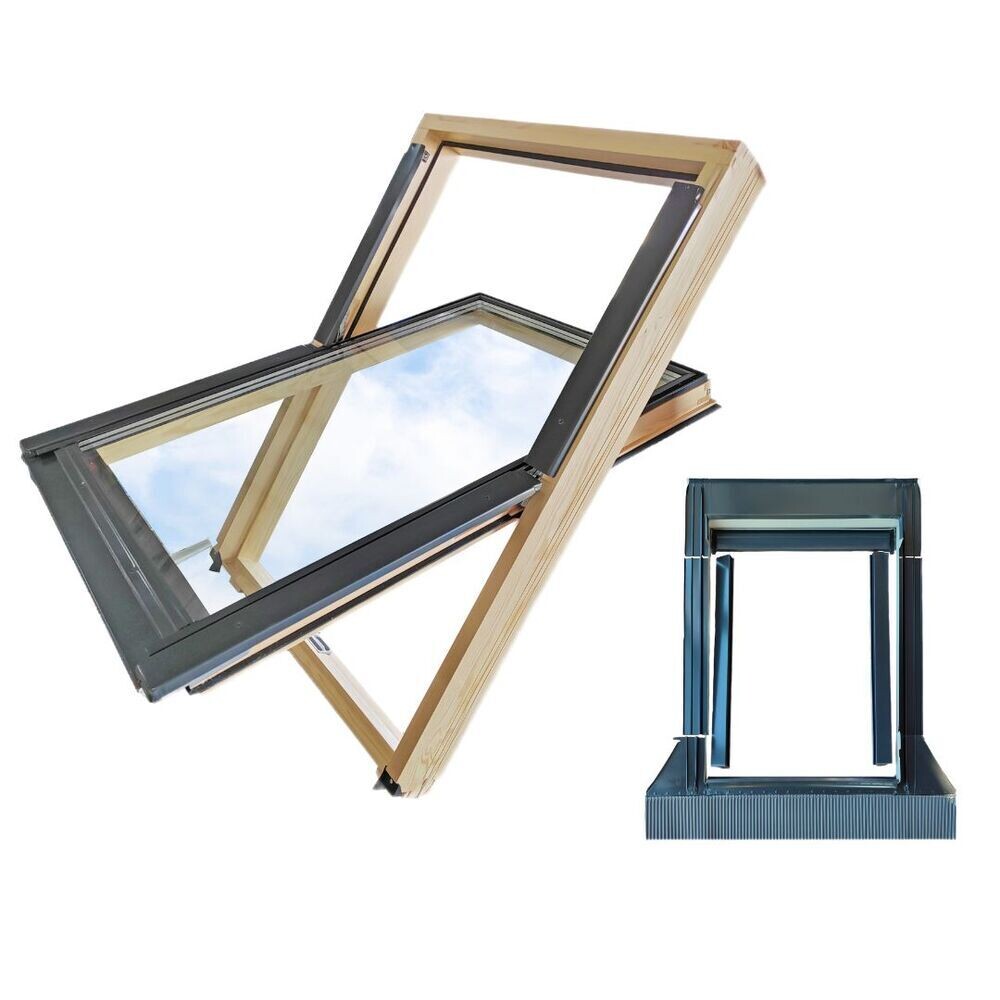 Окно мансардное CitiSky Optimal деревянное 780х1400 мм одностворчатое с окладом