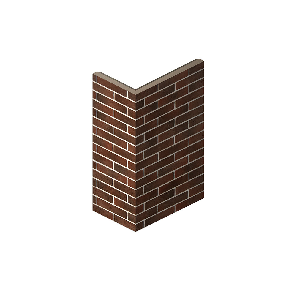 Искусственный камень угловой White Hills Терамо Брик темно-коричневый (18 шт. = 1,21 пог.м)