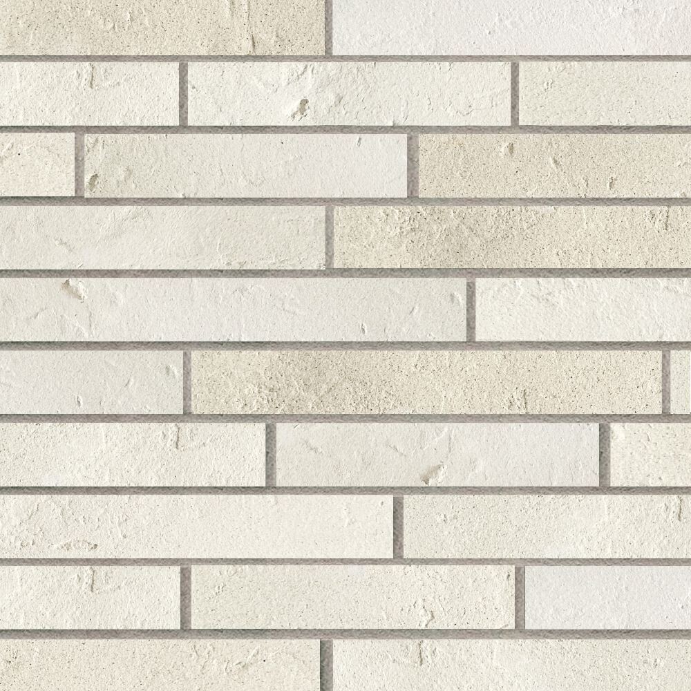 Клинкерная плитка для фасада Terramatic Forta White Riegel AC (10 шт.= 0,16 кв.м) слоновая кость 390х40х14 мм