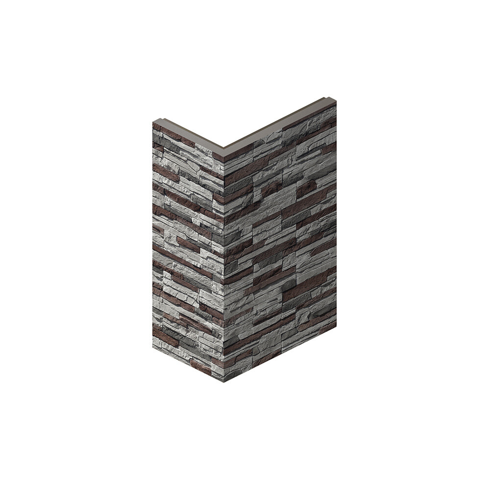 Искусственный камень угловой White Hills Хайлэнд серо-коричневый (11 шт.=1,04 пог.м.)