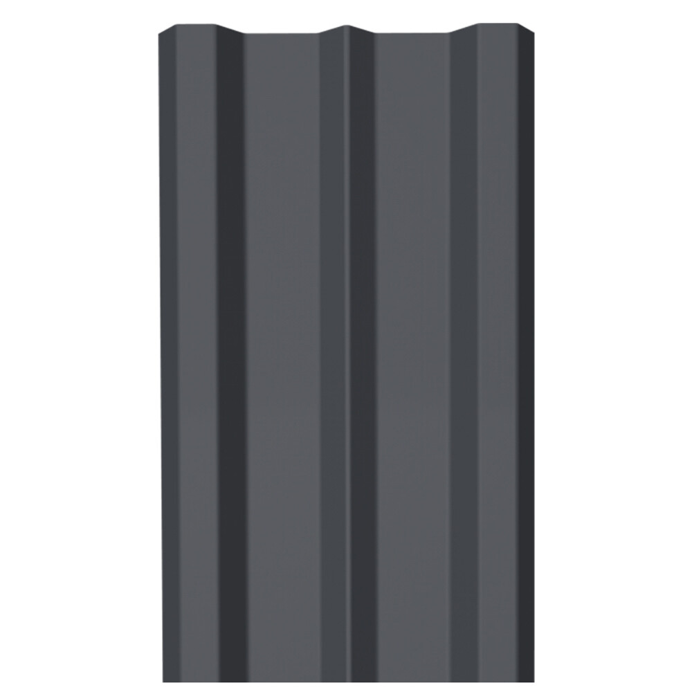 Евроштакетник двухсторонний М-образный 0,45 мм 100х1800 мм графитовый серый RAL 7024 прямой срез