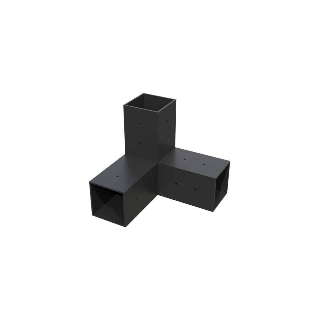 Соединитель для профильной трубы 3-х позиционный 40х40 мм грунт черный