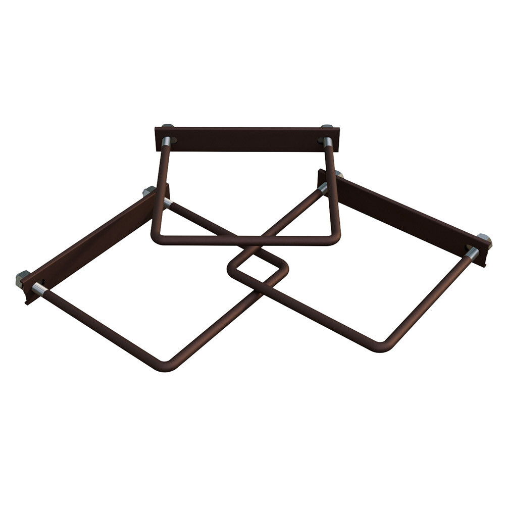 Крепление сетки/секции заборной к столбам 60х60 мм коричневое RAL 8017 (3 шт.)