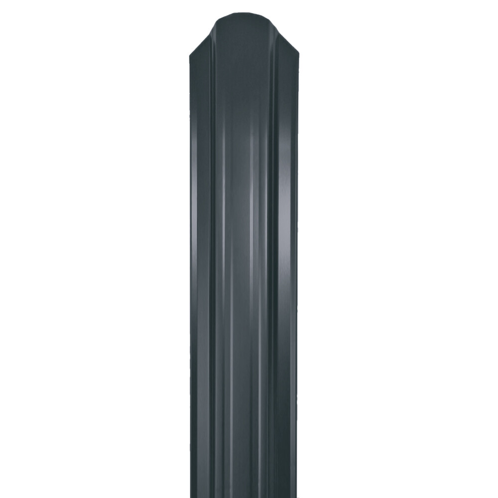 Евроштакетник односторонний П-образный 0,45 мм 118х1500 мм графитовый серый RAL 7024 фигурный срез