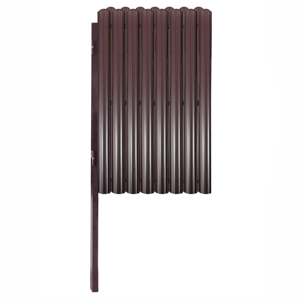 Калитка распашная с двухсторонним штакетником в два ряда 1х1,5 м коричневая RAL 8017