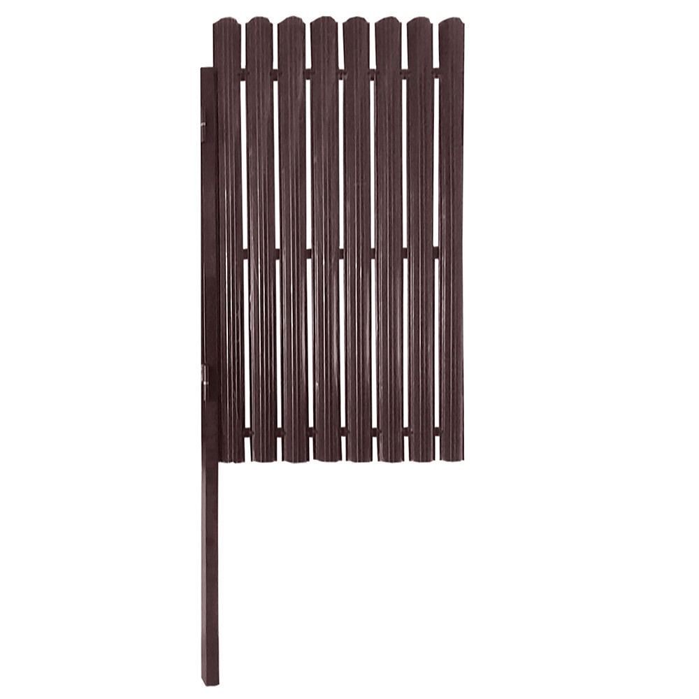 Калитка распашная с односторонним штакетником 1х1,5 м коричневая RAL 8017