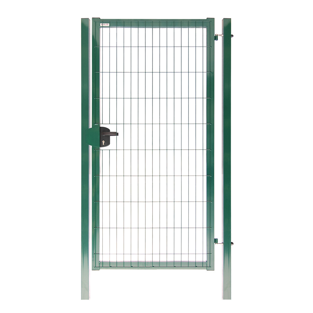 Калитка распашная с панелью 2D Medium и столбами 1х2,03 м зеленая RAL 6005