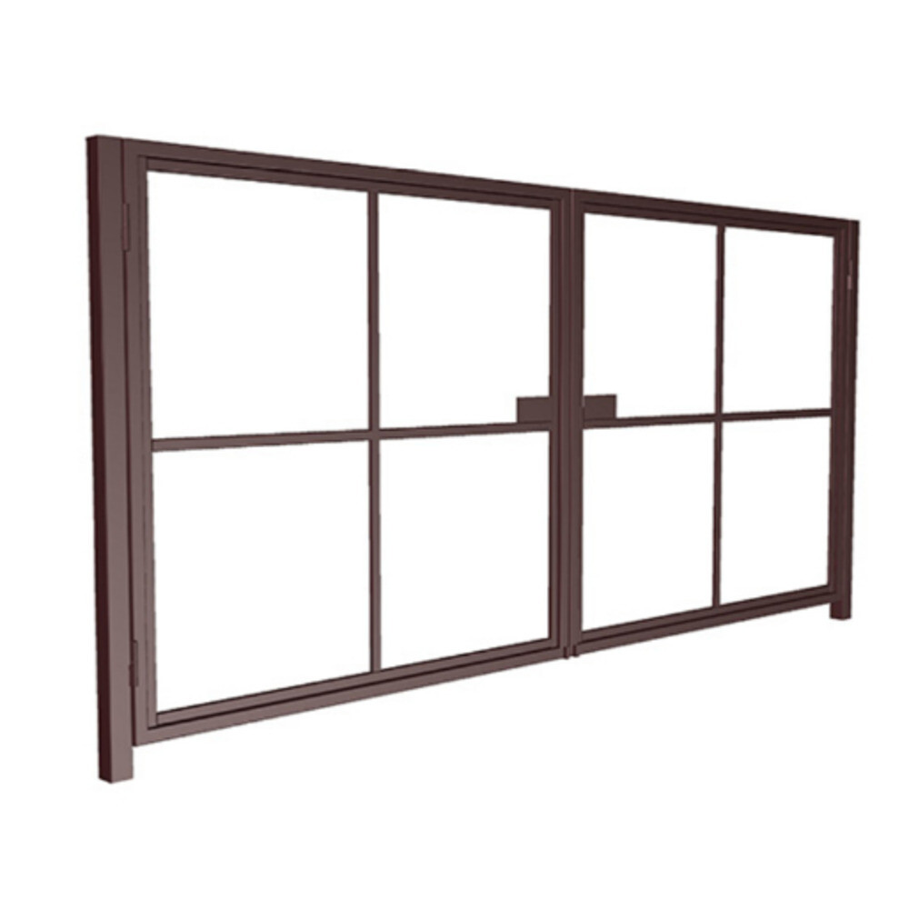 Ворота распашные каркас усиленный со столбами Оптима 4х2 м коричневые RAL 8017