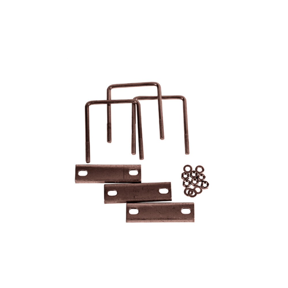 Крепление сетки/секции заборной к столбам Ювента 60х60 мм коричневое RAL 8017 (3 шт.)