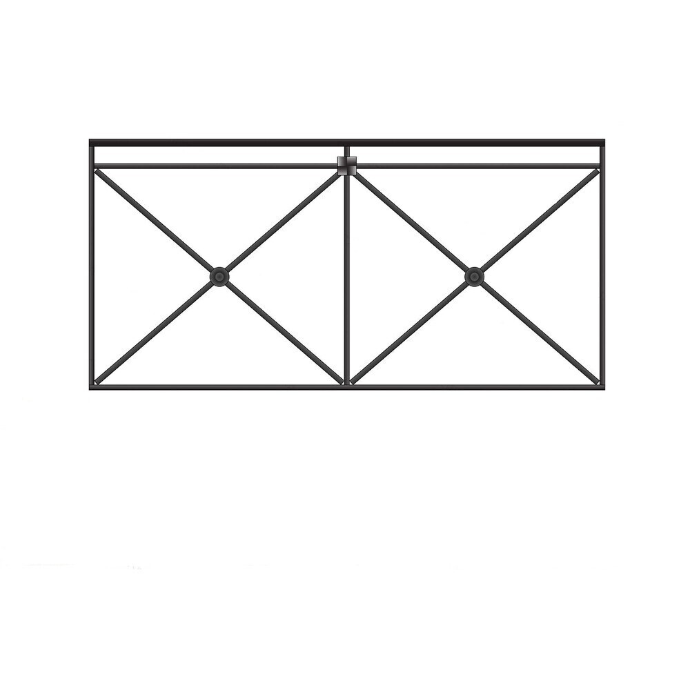 Секция пешеходного ограждения Крест-2 Ш 930х1920 мм оцинкованная Ювента