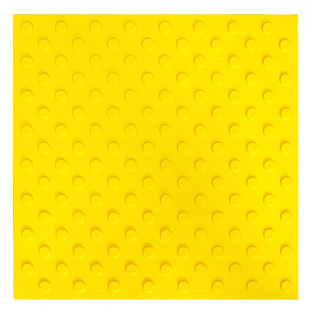 Тактильная плитка ПВХ конус шахматка 500х500х5,5 мм желтая