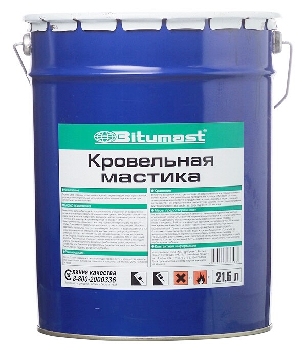Мастика битумная кровельная Bitumast 18 кг/21,5 л