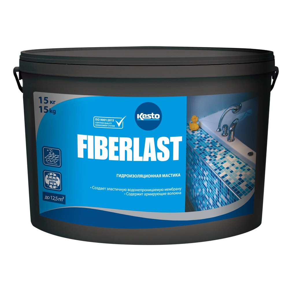 Гидроизоляция акриловая Kesto Fiberlast 15 кг