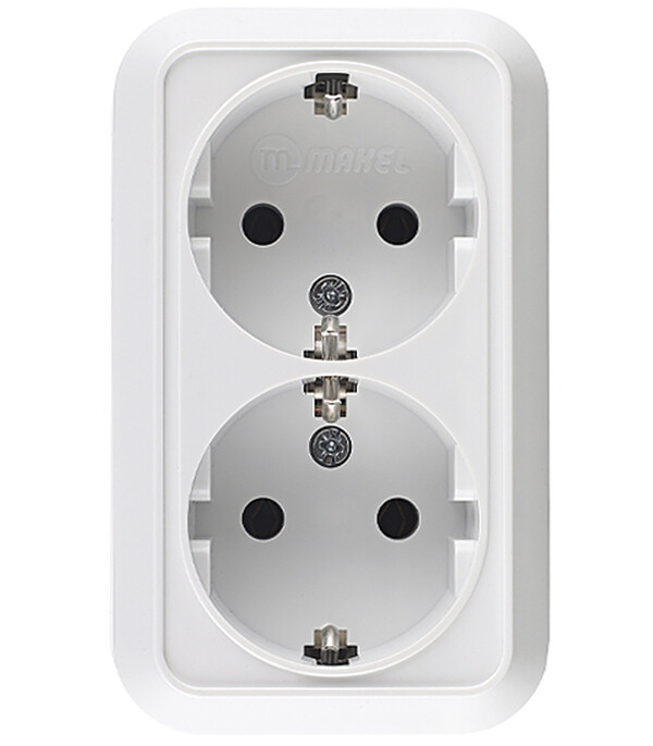 Розетка Makel Siva Ustu накладная белая (45182)