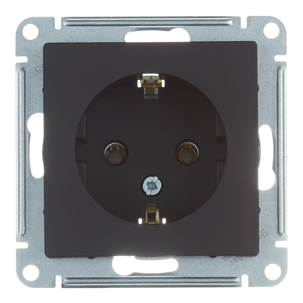 Розетка Systeme Electric AtlasDesign встраиваемая карбон (ATN001043)