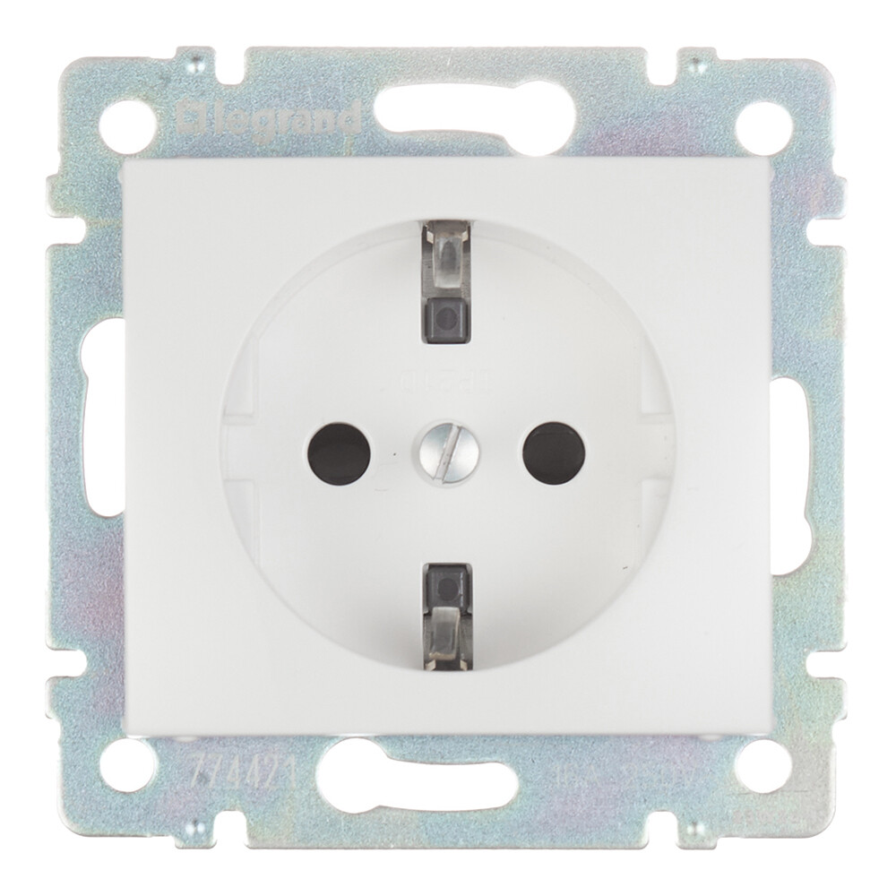 Розетка Legrand Valena встраиваемая белая со шторками (694269)