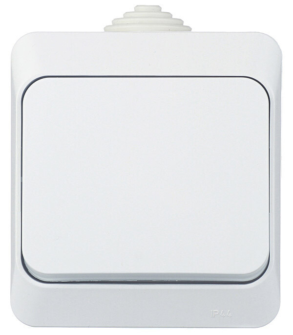 Выключатель Systeme Electric Этюд одноклавишный накладной белый (BA10-041B)