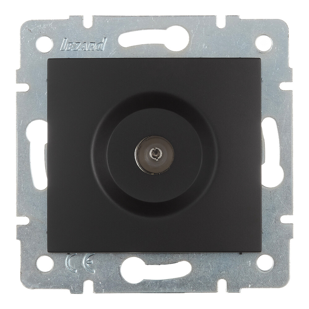 Розетка телевизионная Lezard Karina встраиваемая черный бархат (707-4288-130)