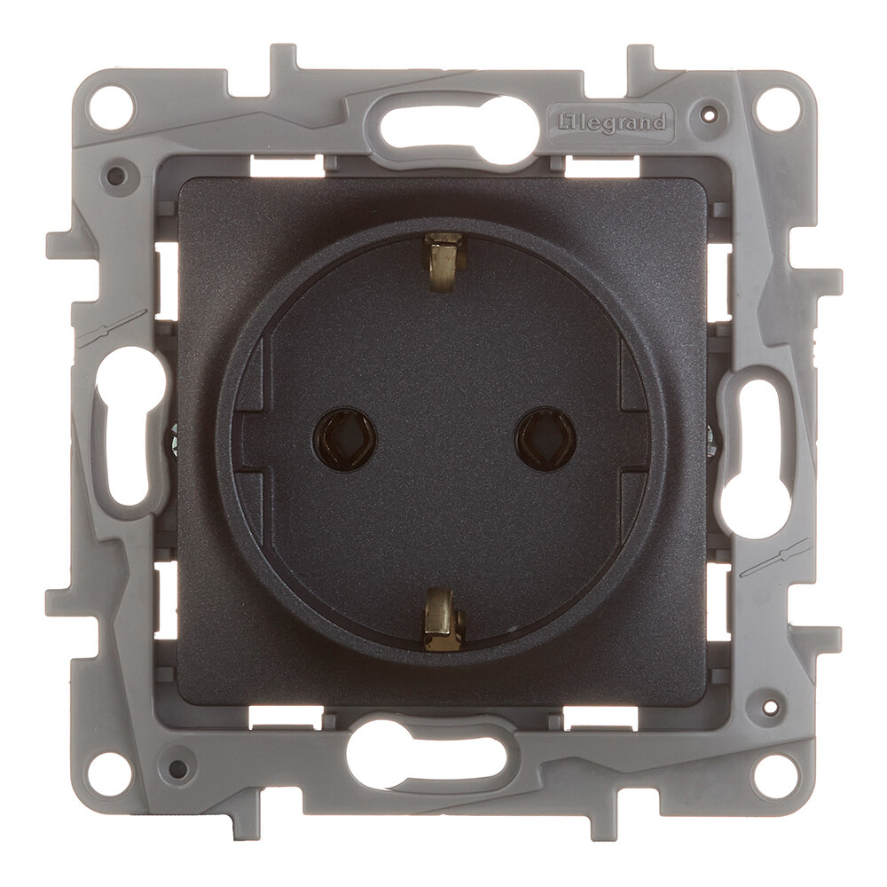 Розетка Legrand Etika встраиваемая антрацит (672621)