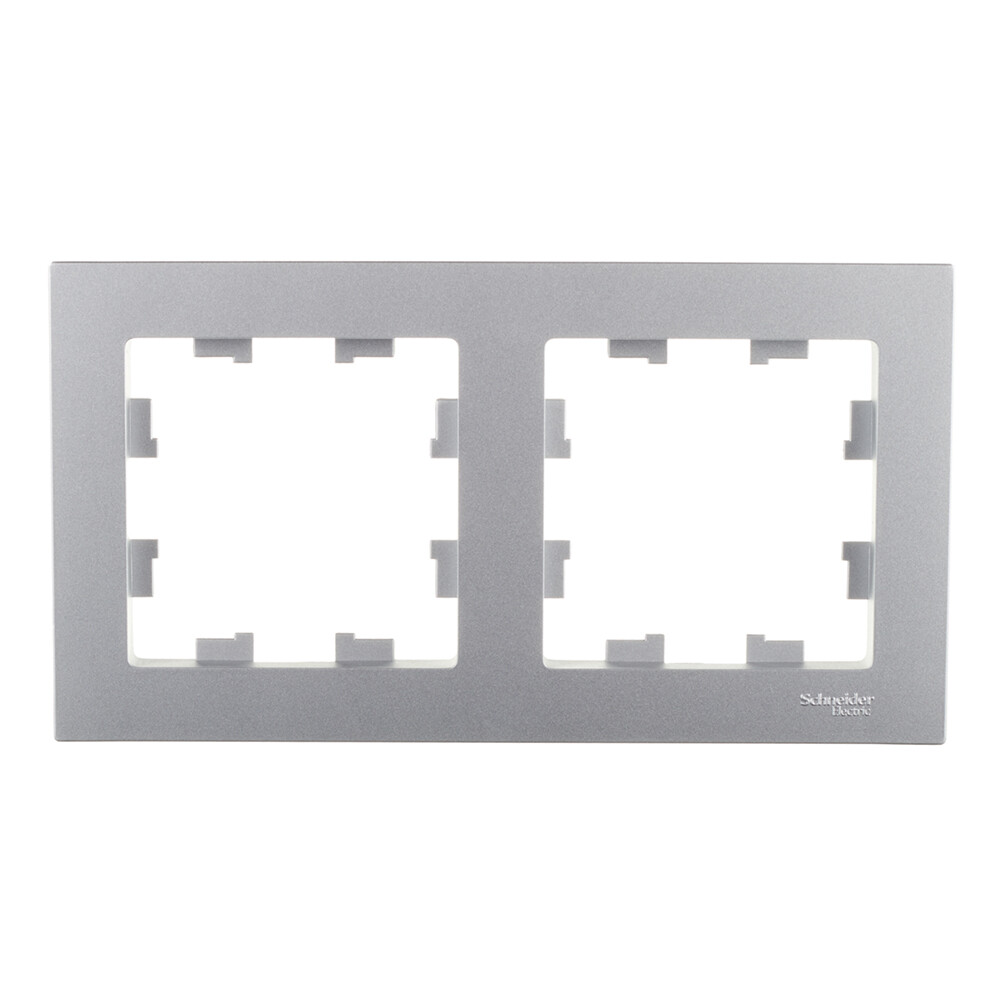 Рамка Systeme Electric AtlasDesign двухместная алюминий (ATN000302)