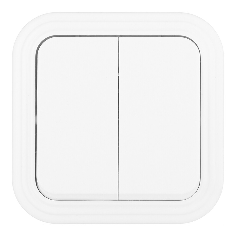 Выключатель Svet двухклавишный накладной белый (0603-00101)